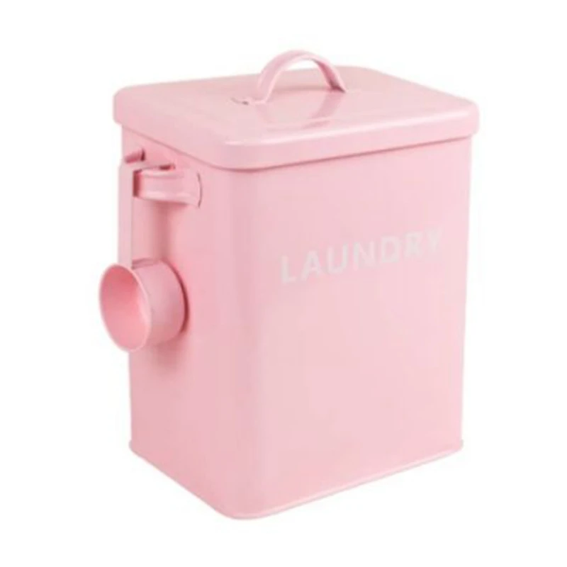 Laundry Powder Canister With Scoop Storage Bucket Sealed Rice Bucket Washing Powder Bucket Grain Storage Bucket