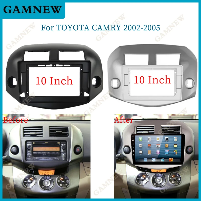 2 Din 10.1inch  Car DVD Frame Audio Fitting Adaptor Dash Trim Kits Facia Panel For Toyota RAV4 2007-2012 Double Din Radio Player