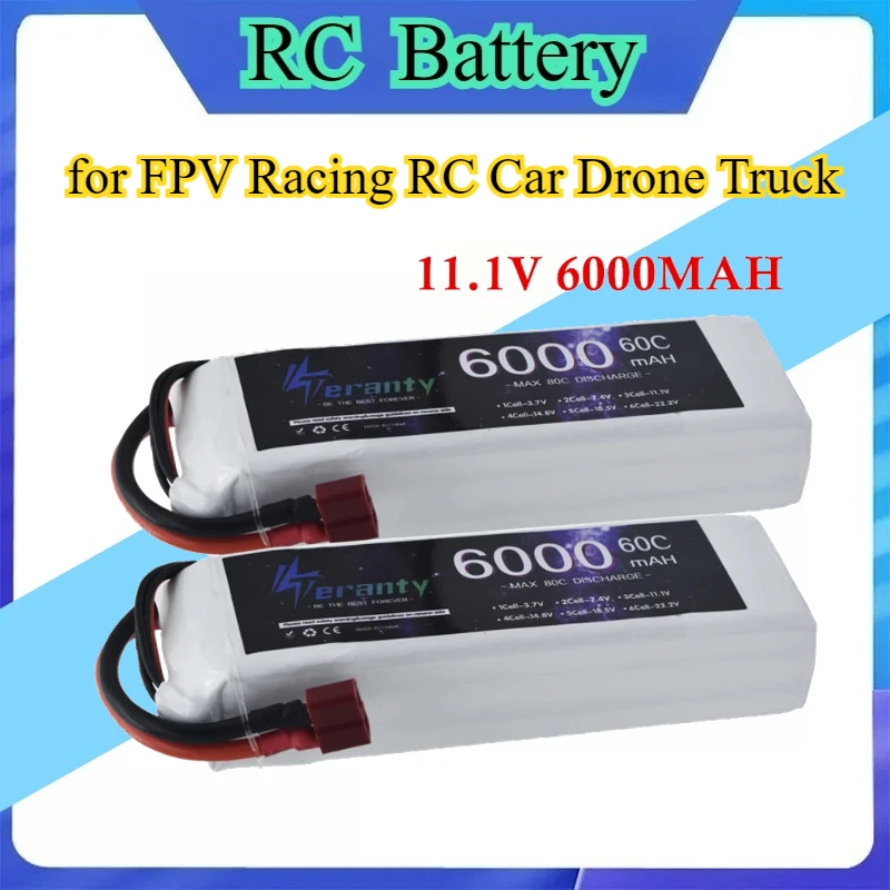 

Аккумулятор LiPo 3S 11.1В 6000мАч 60C / 6S 22.2В 5200мАч в мягком корпусе с разъемами XT60/XT90 для FPV-дронов, гоночных радиоуправляемых машин и грузовиков