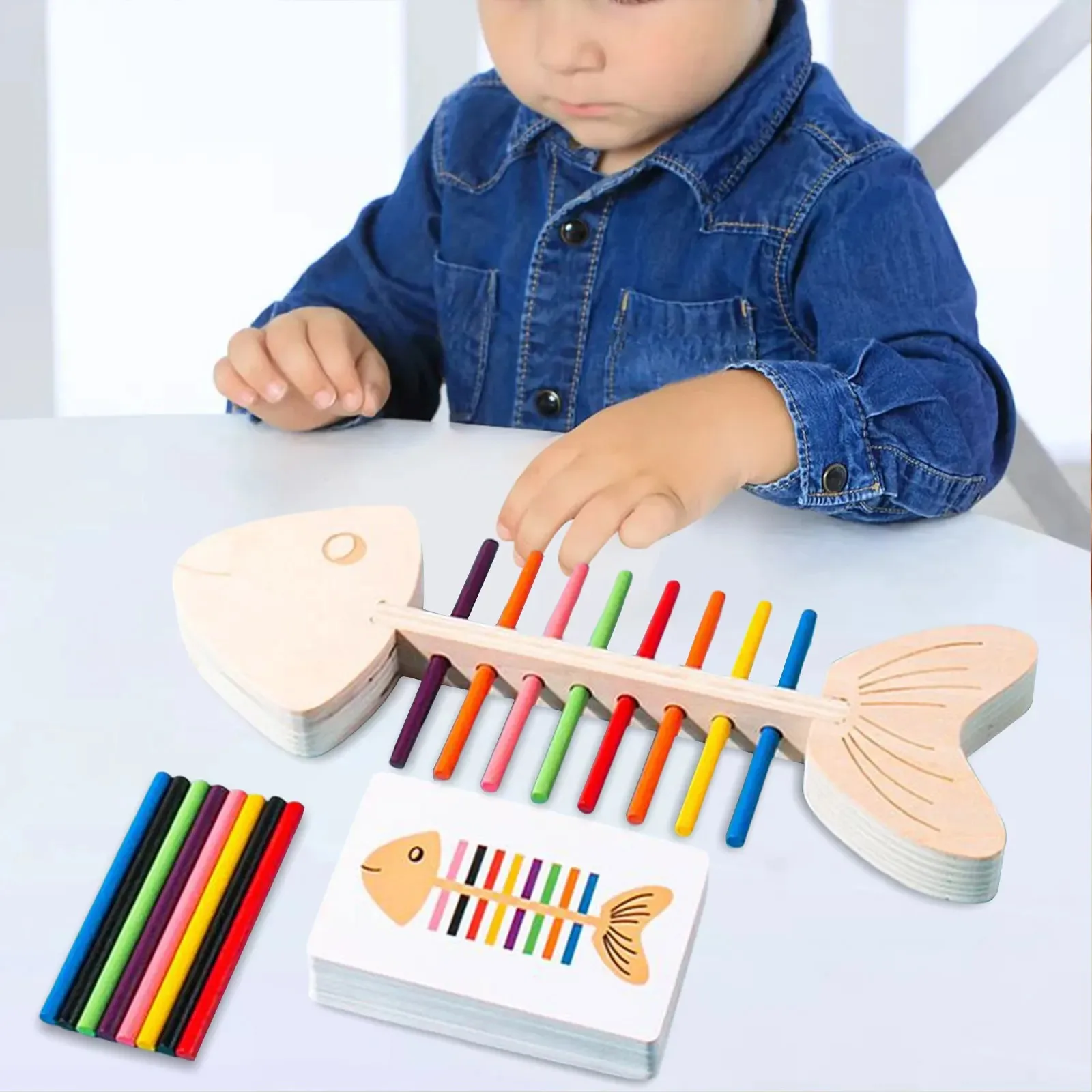 Color Matching Kindergarten Early Montessori Toy Educational Toy Developmental for Aged3 + Kids Flexible Hand Eye Coordination