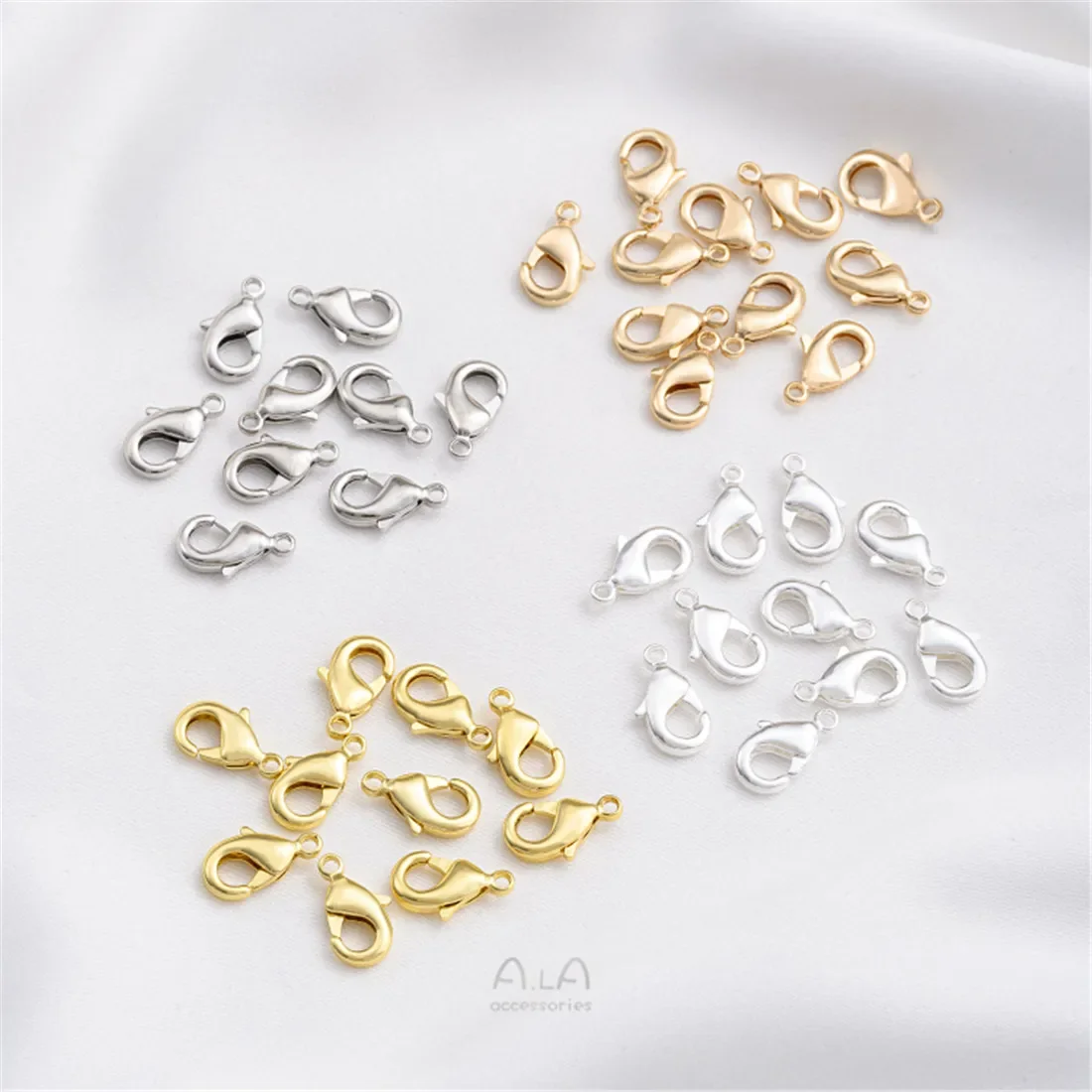 

High-quality 14K Gold-plated Accessories Lobster Clasp Bracelet Necklace Connected Spring Clasp Diy Handmade Jewelry Materials