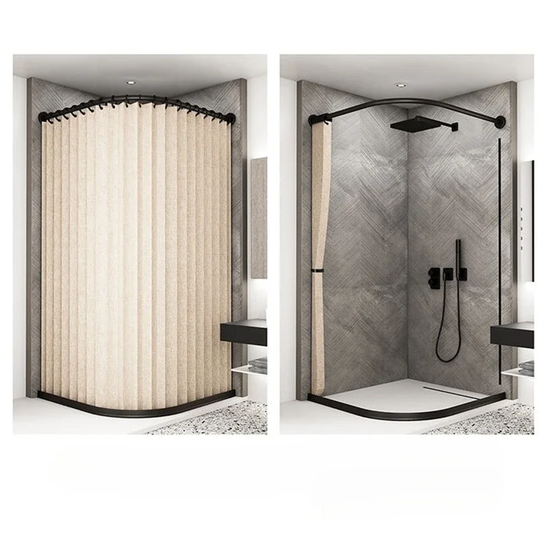 Thickened Toilet Non-porous Corner Magnetic Folding Invisible Shower Curtain Waterproof and Mildew-proof Shower Partition Screen
