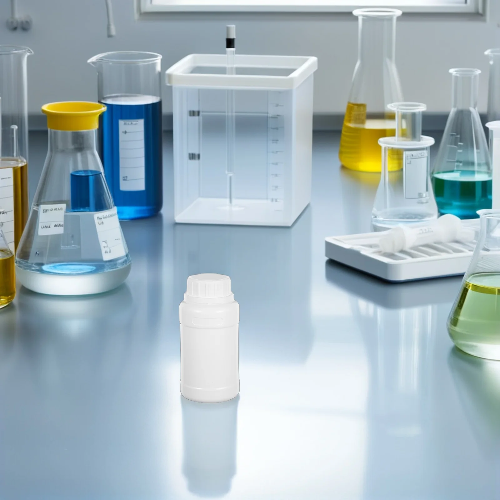 12Pcs Laboratory Dispensing Bottles 250Ml Plastic Leak Proof Wide Mouth Storage Containers Screw Caps Reusable Sample Vials