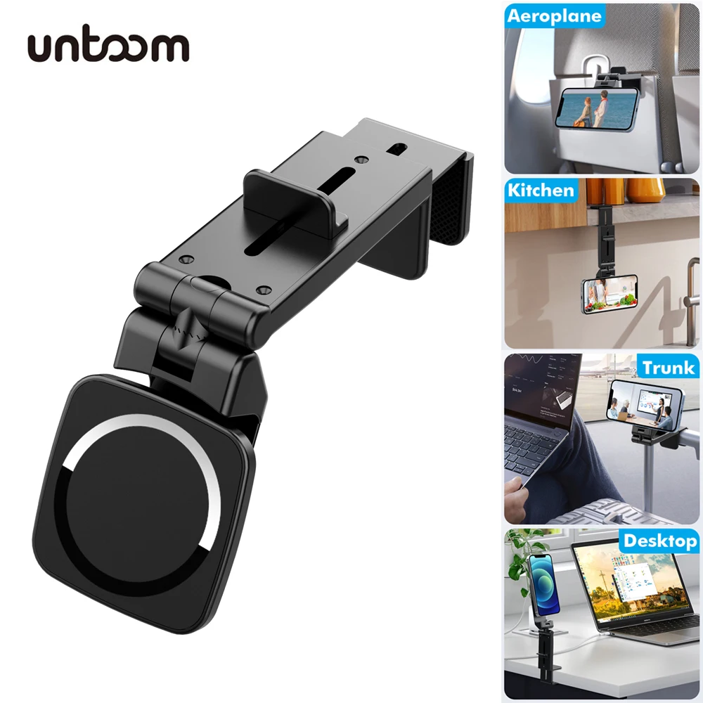 

Универсальный магнитный держатель для телефона, предметы первой необходимости для путешествий, гибкое вращение, крепление для телефона в самолете без помощи рук для iPhone 16 15 14 Xiaomi