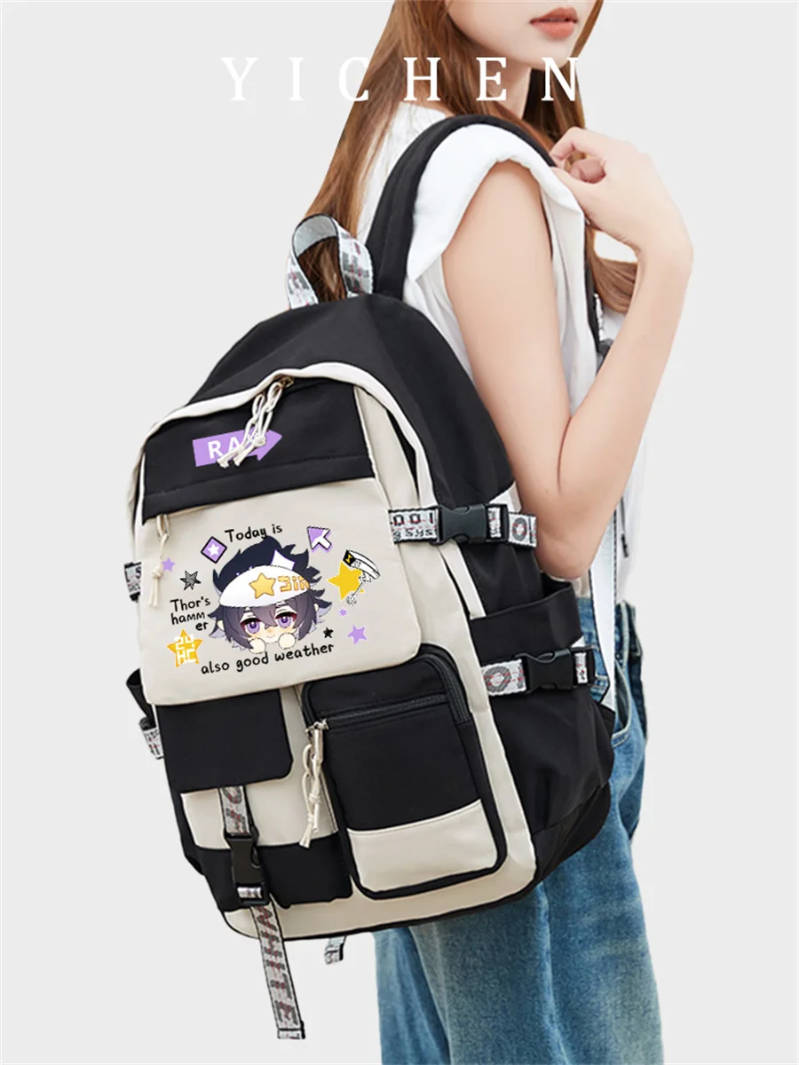 Chinese Anime Aotu Color Printing King  Grey Teenagers Leisure Sports Comfortable Fashion Zipper Student Soft Backpack Bag