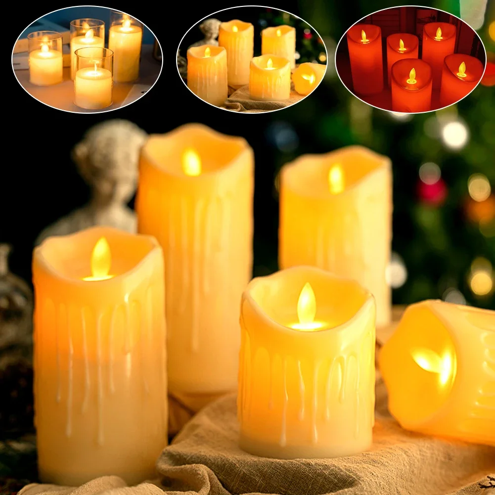 

Electronic LED Candles Light Flameless Flickering Tealight Battery Powered Candle Lamp Decorative Candles Halloween Decoration