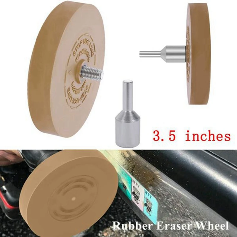 2X Car Decal Remover Pneumatic Rubber Remover Wheel Film Glue Removal Eraser Scraper Plate Paint Cleaner Polishing Tool