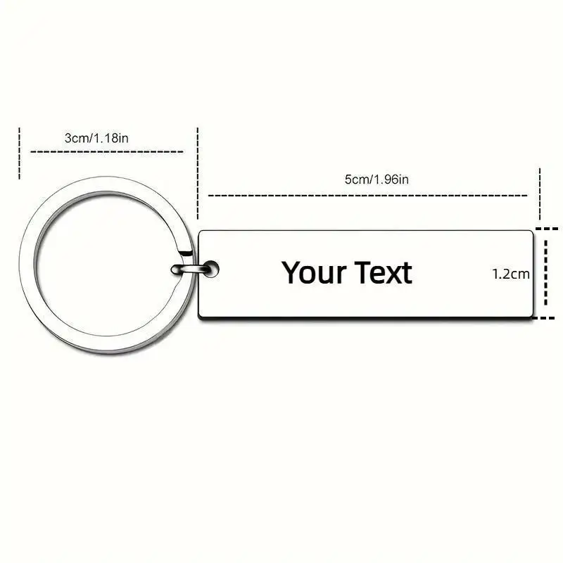 50PCS Personalized Custom Keychain Gift for Men Woman Father Day  Car Key Chain Ring Engrave Name Phone Number Stainless Steel