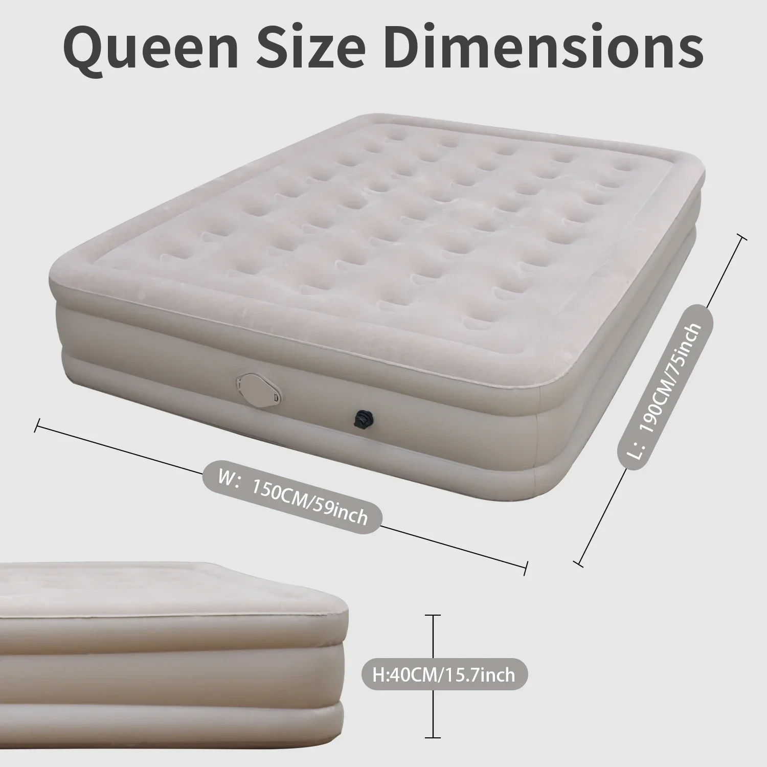 2024 Hot Selling Air Mattress with Built-in Pump Inflatable Bed Mattress Camping Mattress for Tent