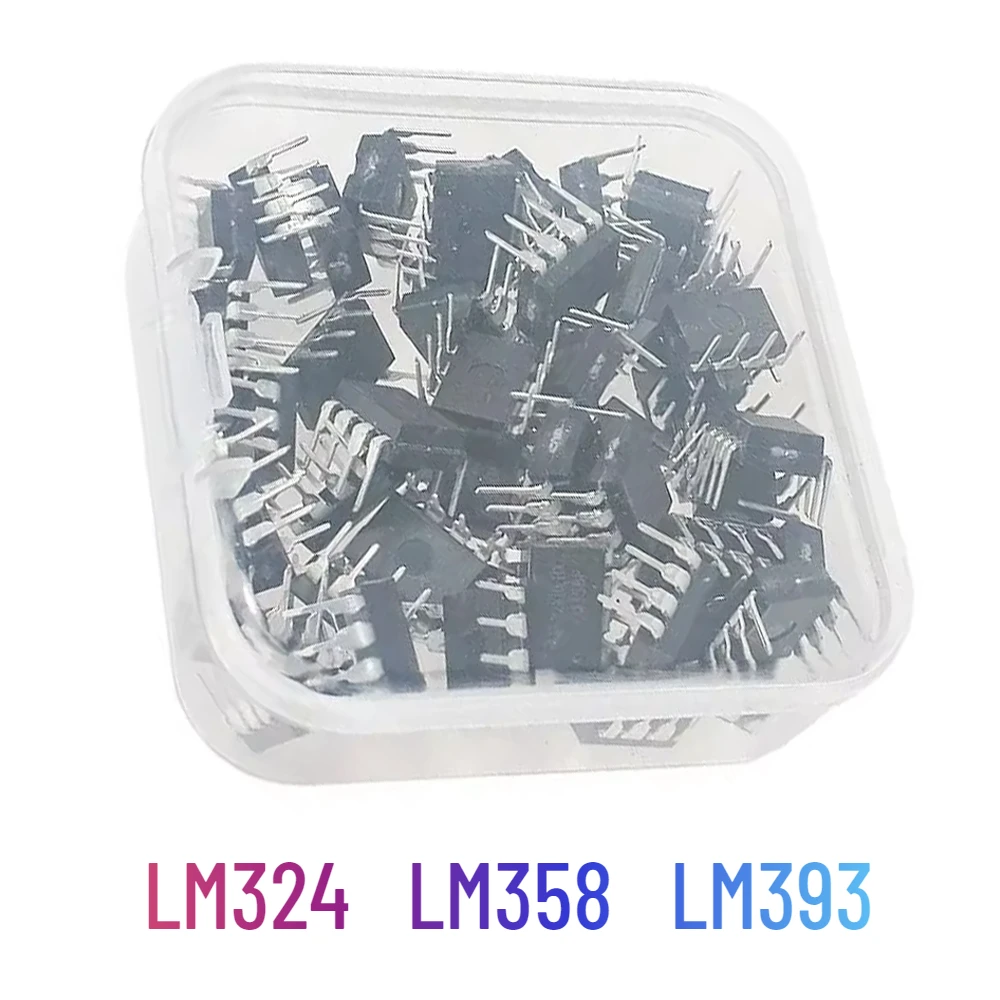 25/50PCS LM324N LM358P LM393P with box IC DIP8 DIP14 Integrated Circuits Electronic Kit LM324 LM358 LM393