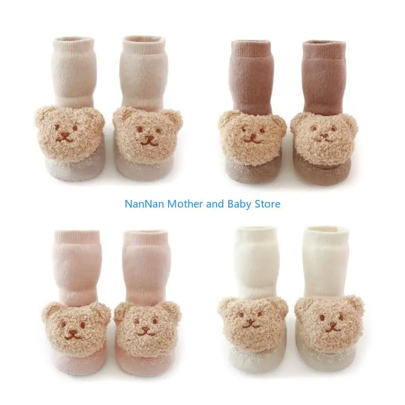 

Anti-Slip Floor Socks for Baby Unisex Cartoon Bear Unisex Prewalker Flat Shoes