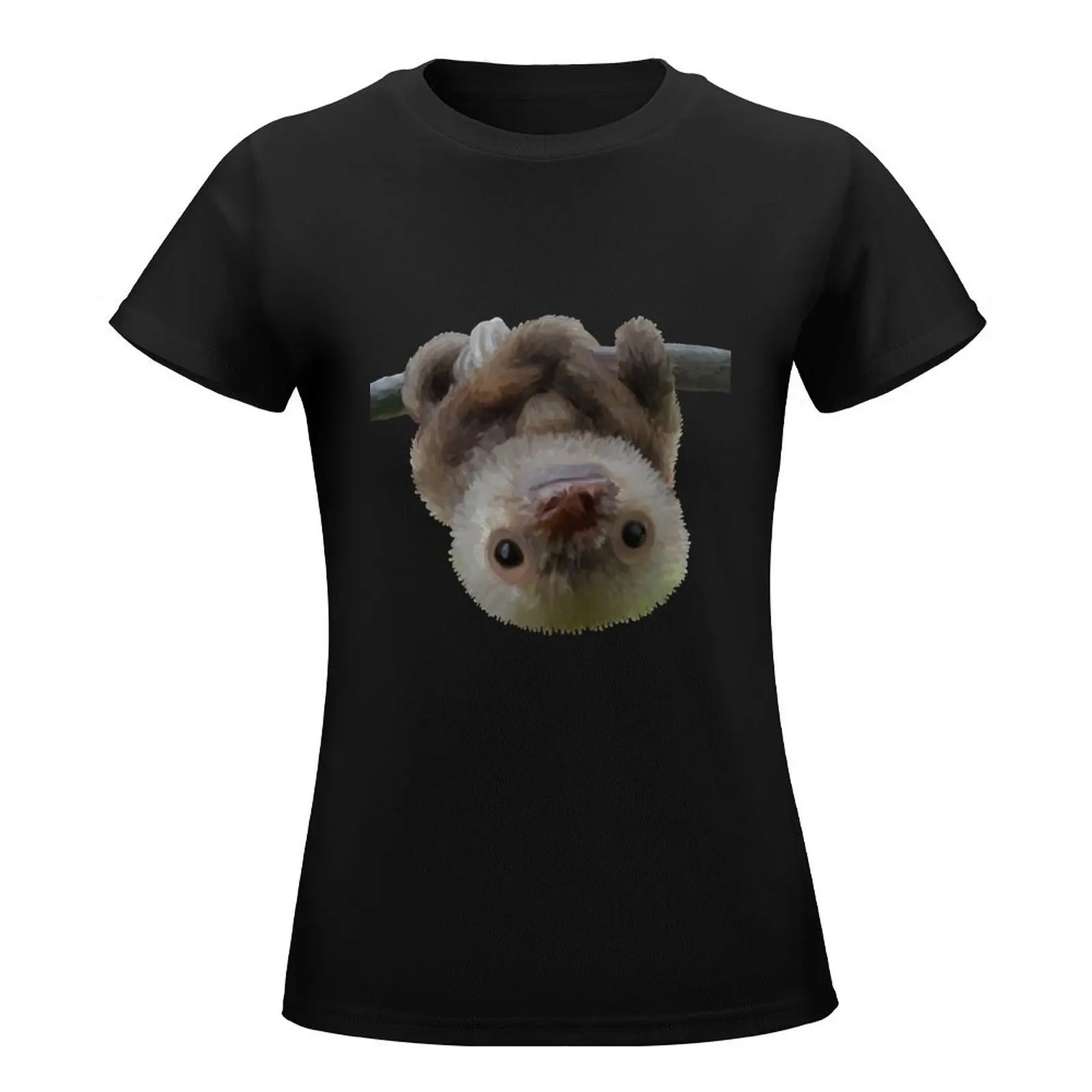 sloth on a vine T-Shirt Aesthetic clothing summer top shirts graphic tees plain t shirts for Women