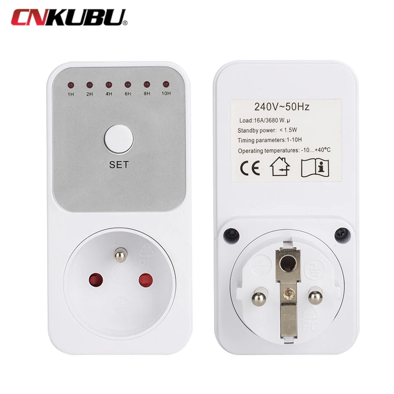 US EU UK 10Hr Countdown Timer Switch Socket Plug Intelligent Time Setting Control Socket Electricity Power Metering Socket