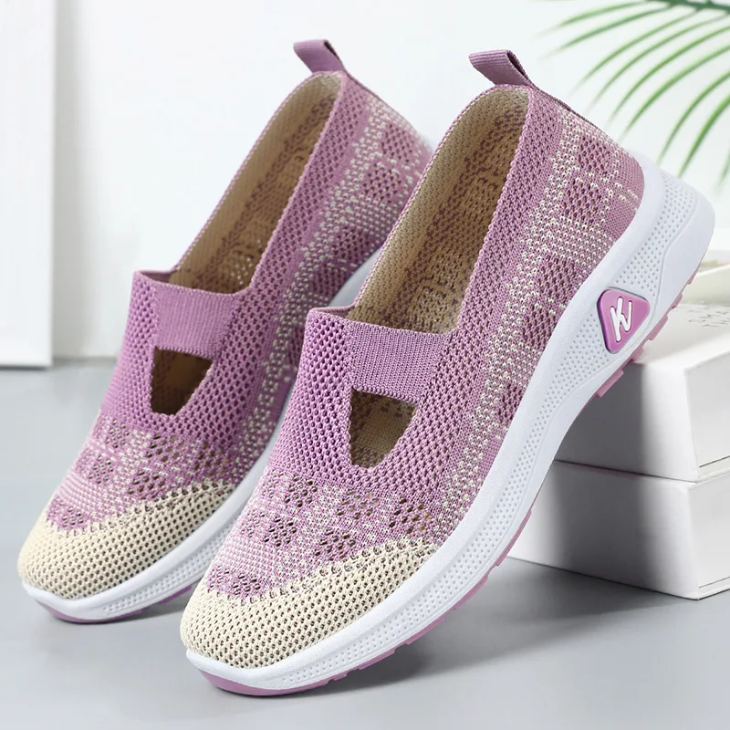 

2024 New Summer Breathable And Comfortable Single Shoes For Middle-aged And Elderly Peoplesoft Soled Non Slip Cloth Shoes For Mo