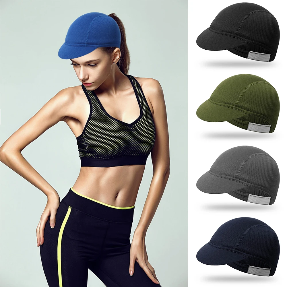 Breathable Quick-Drying Solid Color Summer Elastic Bicycle Riding Cap Mesh Fabrics Cycling Hat