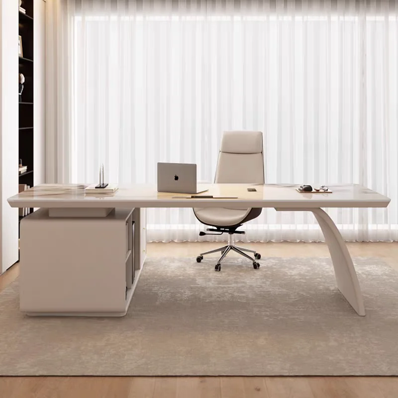 Minimalist Modern Office Desk Design Multifunctional Nordic Aesthetic Office Desk Executive Reception Tavolo Trendy Furniture