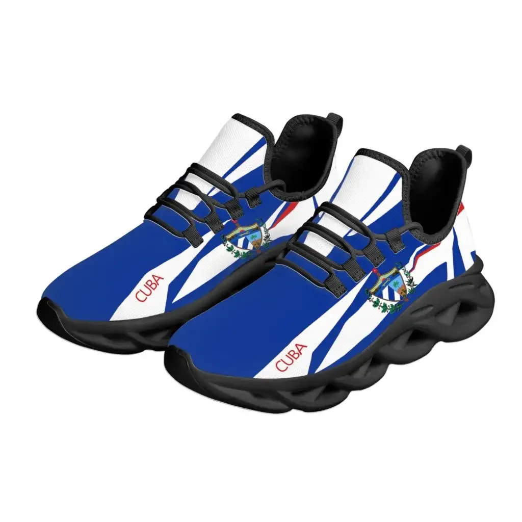 Cuba Flag Sneakers For Women Cuban Flag Designer Comfortable Lace Up Platform Sneakers Lightweight Women Footwear