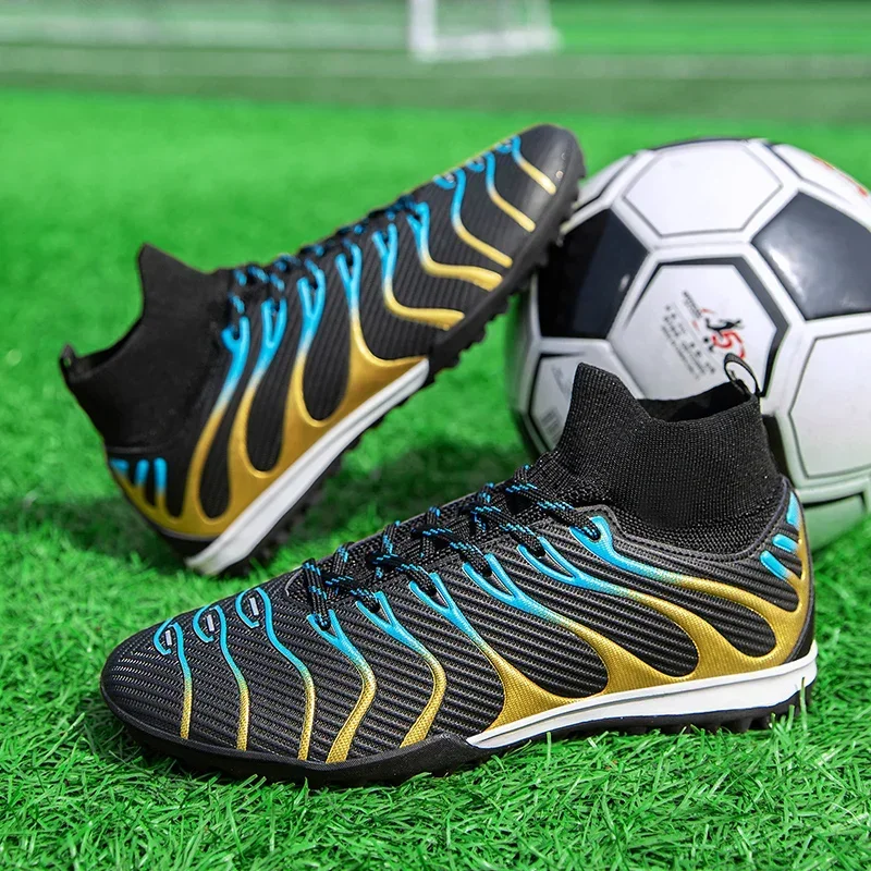Männer Fußball Schuhe Sport FG/TF Outdoor Fußball Stiefel Training Jungen Spiel Rutschfeste Lange Spikes Stollen Indoor Futsal komfortable – Detail 29