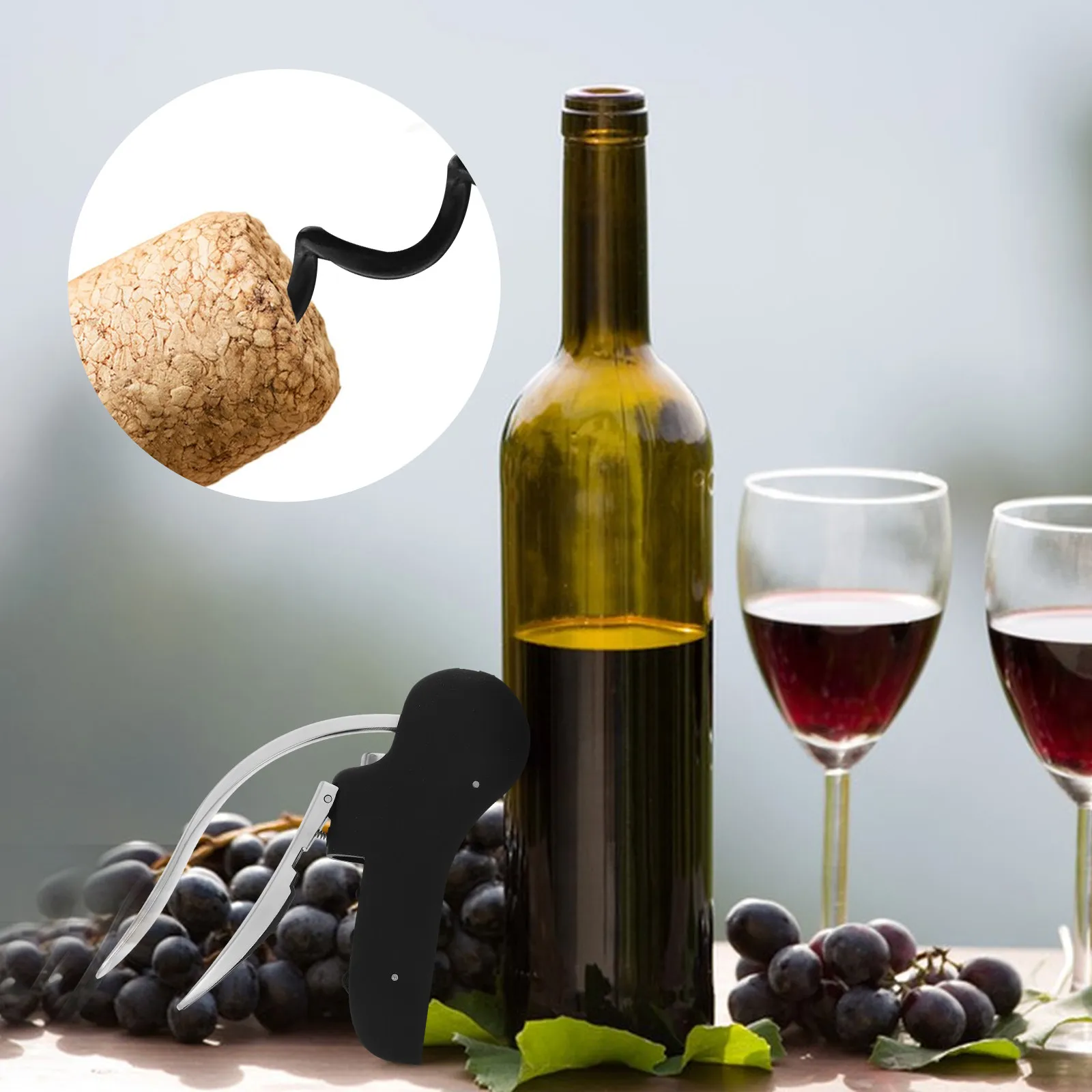 

Ручной штопор из цинкового сплава с эргономичной ручкой для открывания винных бутылок, удаления пробки, гаджет для дома, бара, кухни