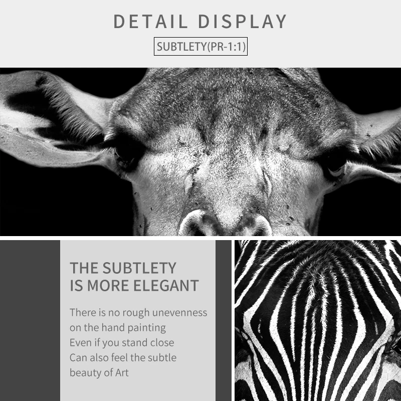 Black And White Animal Poster Home Decoration Lion Elephant Canvas Painting Realism Picture Modern Printed Living Room