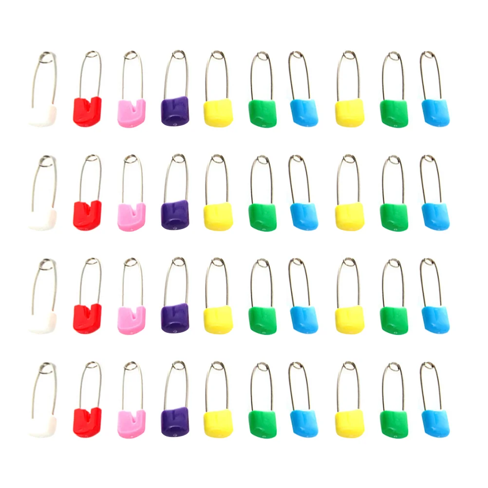 100pcs Baby Safety Colored Diaper Steel Clothes Pin Saliva Towel Fixing Nursing Accessories - Size S