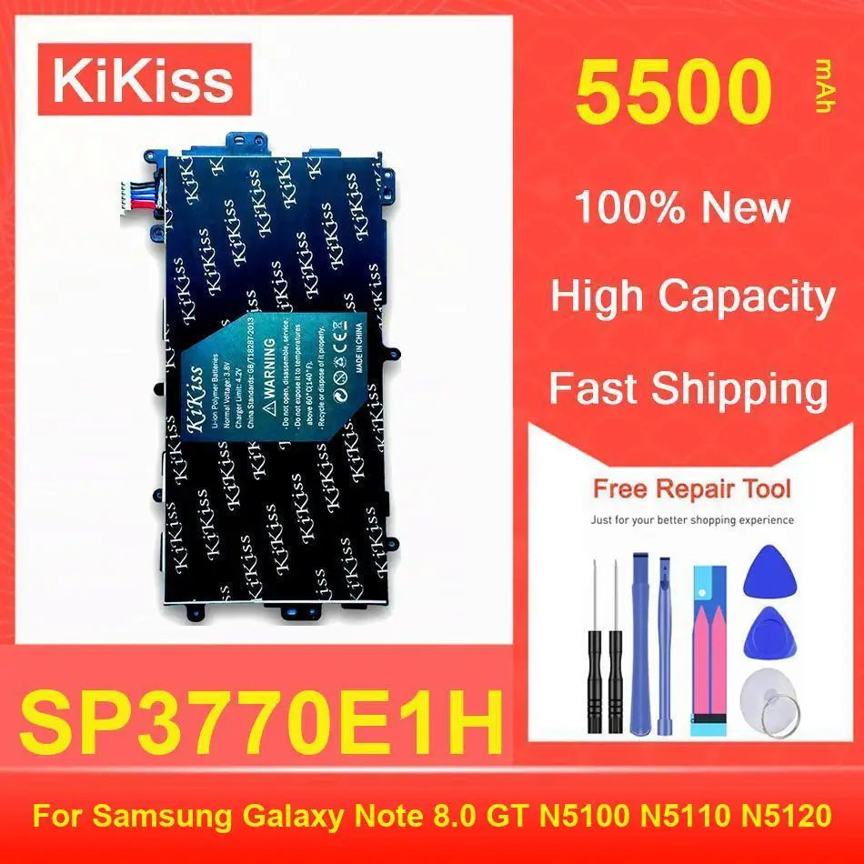 

Kikiss Battery 5500Mah SP3770E1H For Samsung Galaxy Note 8.0 GT N5100 N5110 N5120