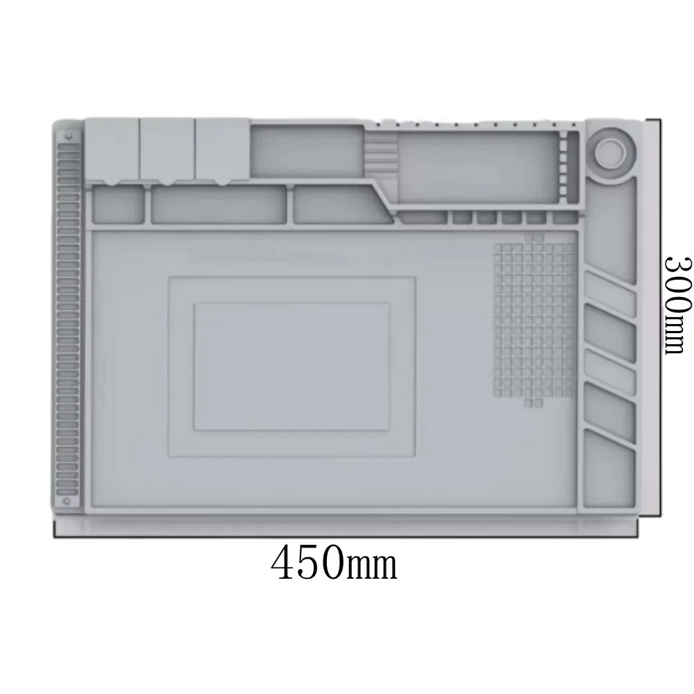 Magnetic Mat Silicone Work Mat Soldering Station Mat Heat Resistant 932°F Anti-Static for Electronic Phone Laptop Watch Repair
