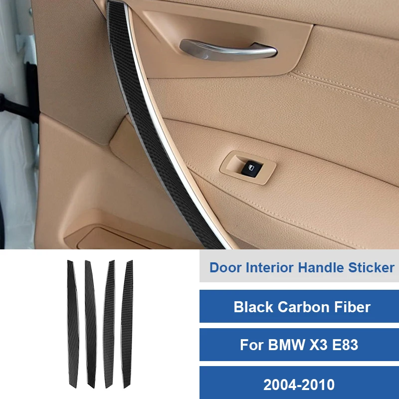 For BMW X3 E83 2004 2005 2006 2007 2008 2009 2010 Carbon Fiber Interior Door Handle Sticker Interiors Car Accessories