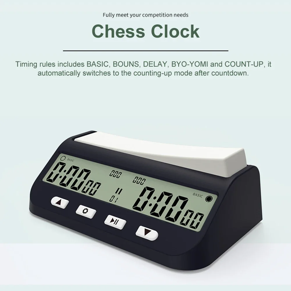 Digital Chess Clock, Multifunctional Timer, Accurate Count Up Down, Board Game Stopwatch, Professional Chess Timer