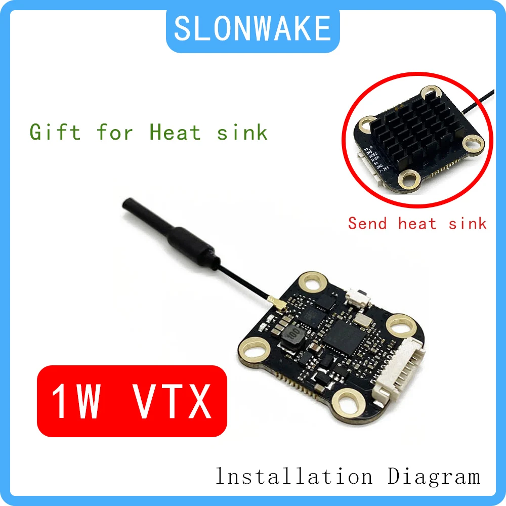

SLONWAKE FPV 5,8G 48CH 1W VTX 20x20mm DC 7-26VВешащее высококачественное противопомеховое крепление для FPV-дронов дальнего действия