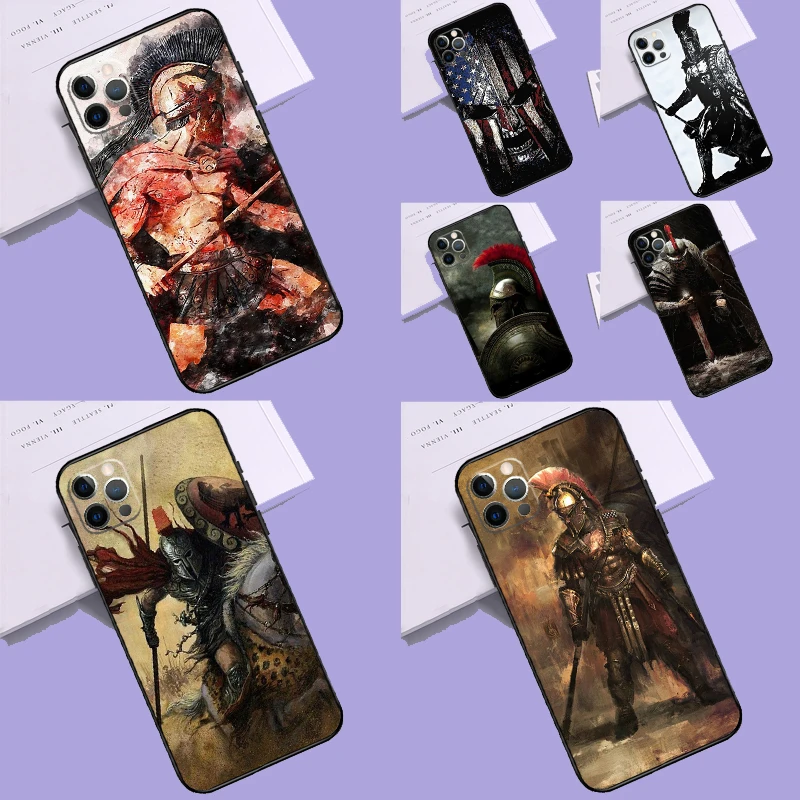 Spartan Warrior Soldier Case Cover For iPhone 12 13 Mini 11 14 15 Pro Max Plus X XS XR SE 2020 SE 2022 7 8 Coque