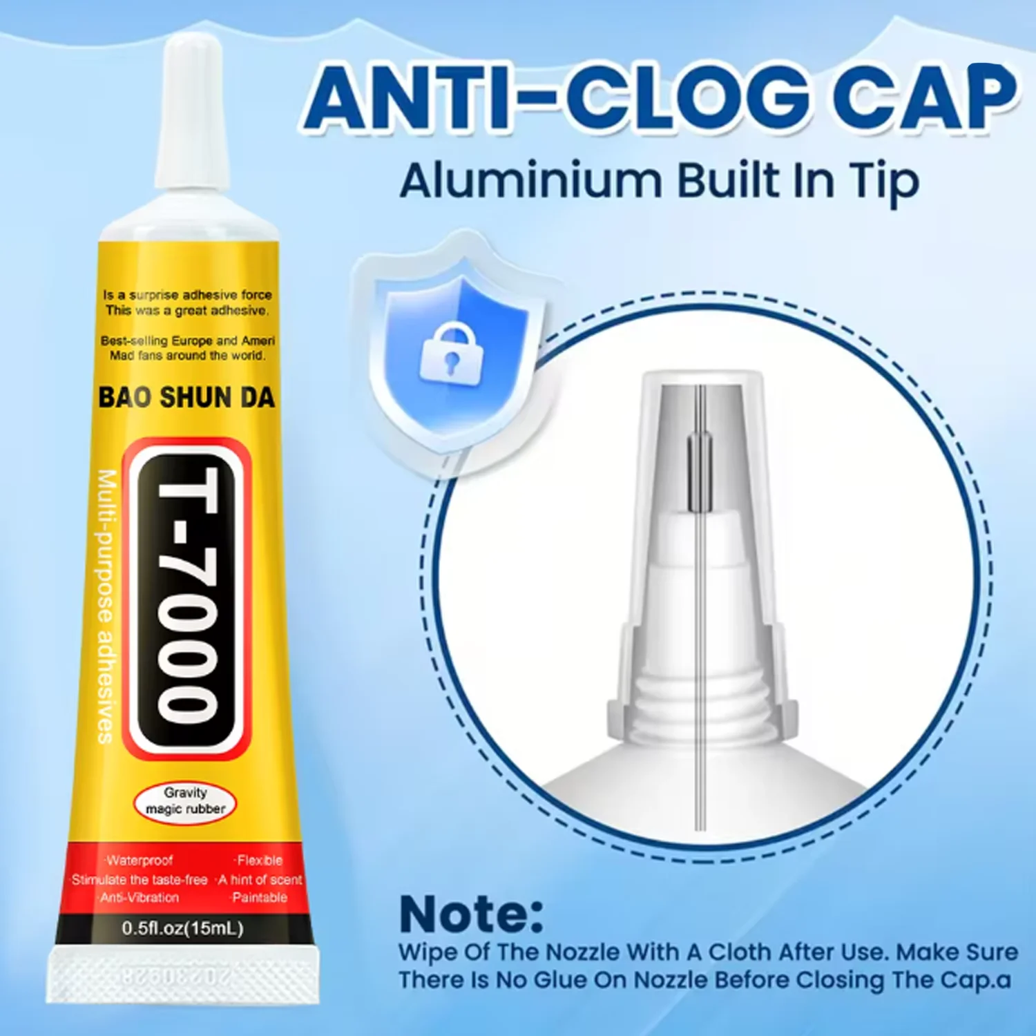 T7000   (Jewelry & Mobile Phone Adhesive in 15g, 25g, 50g, and 110g) - Highly Durable, Water-Resistant Resin Adhesive