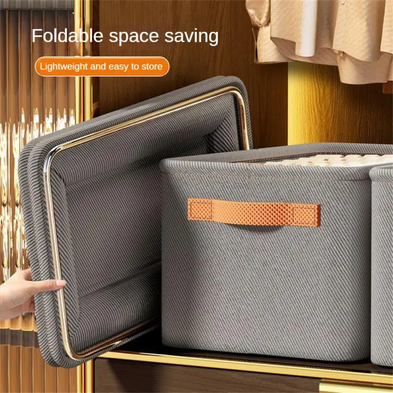 Household Clothes Storage Box Foldable Durable Fabric Storage Box Large Capacity Wardrobe Drawer Clothes Pants Storage Box