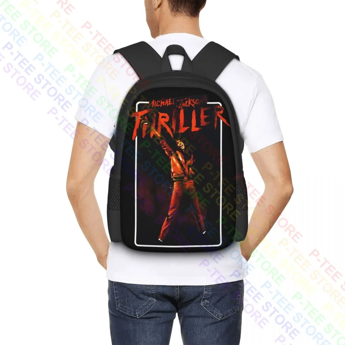 Michael Jackson Thriller P-1172Backpack Large Capacity Shoe Bag Art Print