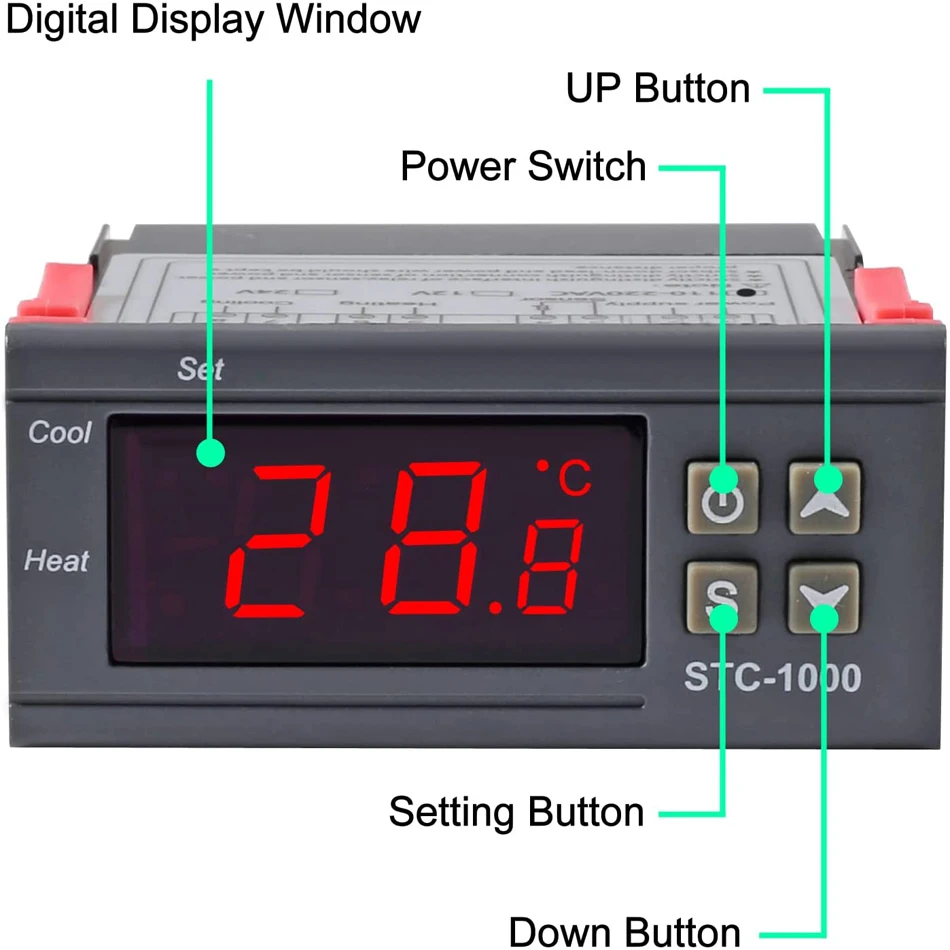 STC-1000 LED Digital Thermostat for Incubator Temperature Controller STC 1000 Thermoregulator Relay Heating Cooling 12V/24V/110V