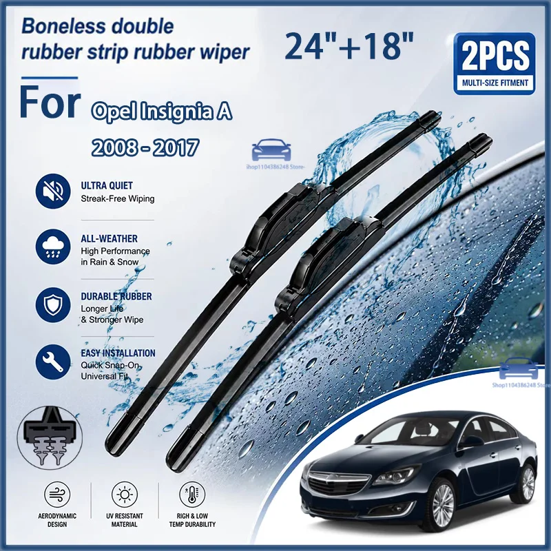 

Front Wiper Blades For Opel Insignia A 2008 - 2017 Windshield Windscreen Clean Window Rain Brushes 24"+18" Modification Parts