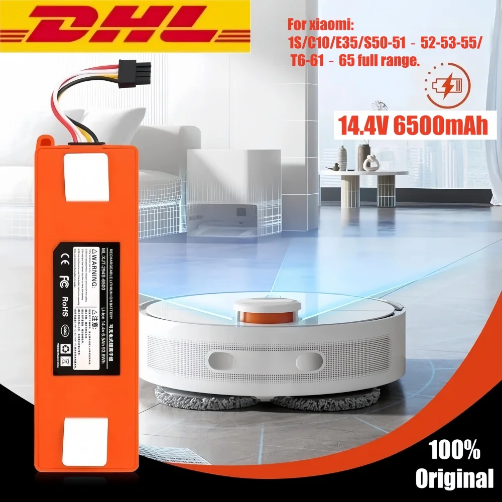 

BRR-2P4S 14.4V 5200mAH 12800mAh Robotic Vacuum Cleaner Replacement Battery for Xiaomi Roborock S55 S60 S65 S50 S51 S5 MAX S6