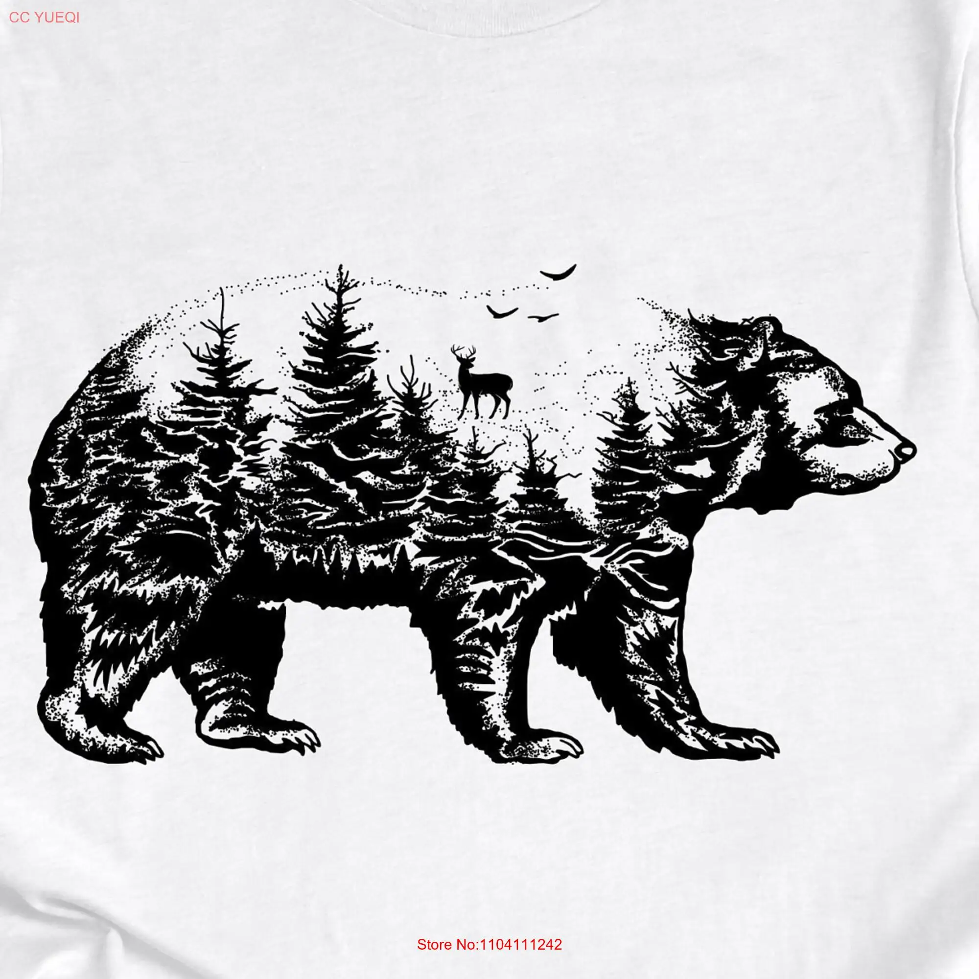 The Wild Bear T Shirt Mountain Camping Wanderlust gift Top Family Crew Camp Adventure Retro Wilderness Travel