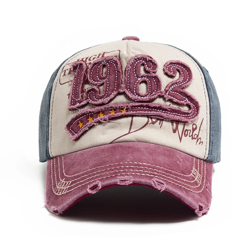 Fashion Vintage Washed Cotton Baseball Cap Men Digit 1962 Embroidery Snapback Spring Autumn Women Hat Visor Hip Hop Caps