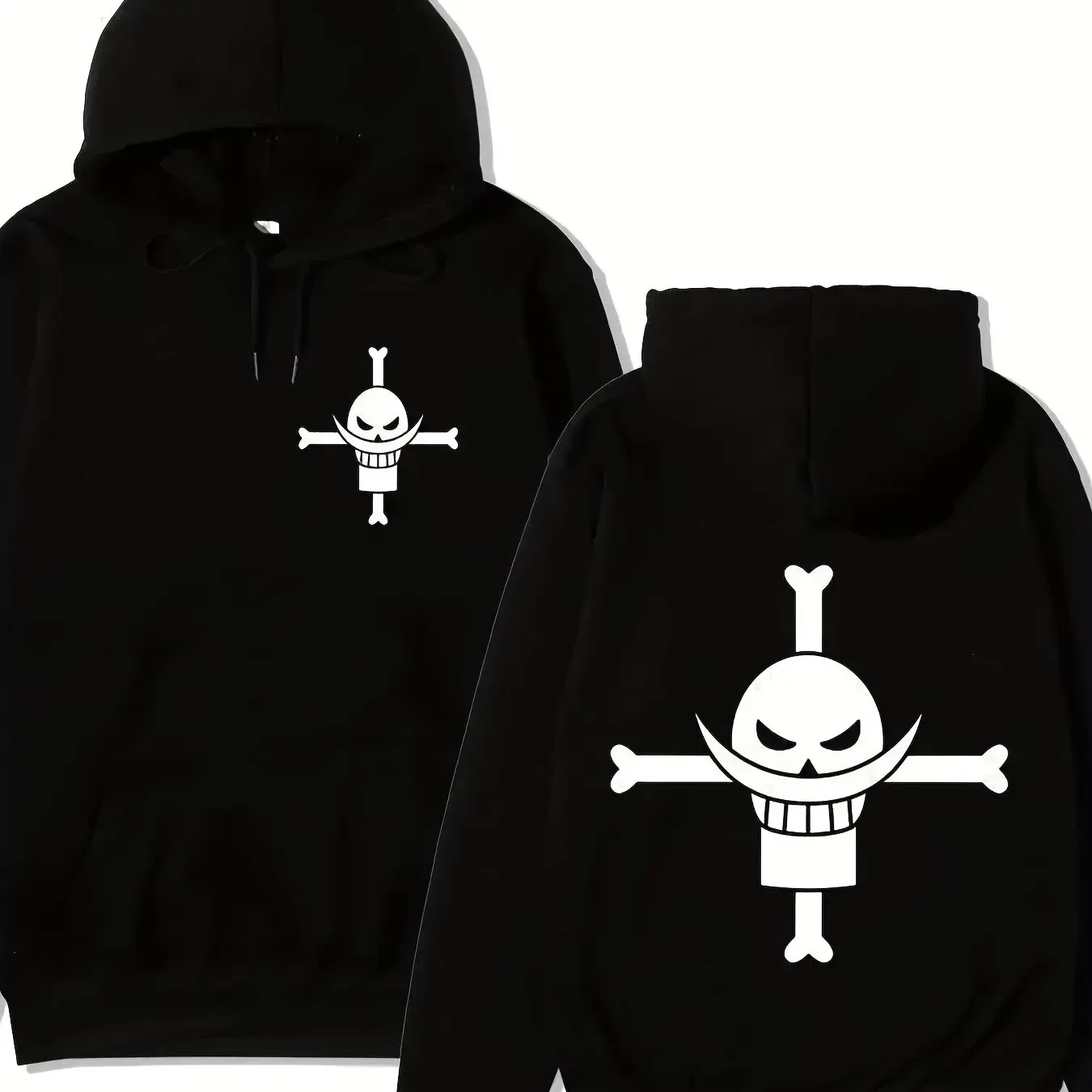 One Piece Whitebeard Jolly Roger Print Hoodie Kids Unisex Boys Girls Pullover Hooded Sweatshirt Casual Children Streetwear Tops