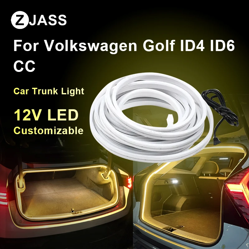 Flexible LED Strip Car Trunk Light For Volkswagen Golf ID4 ID6 CC Modified Ambient Lighting Customizable Atmosphere Light ﻿