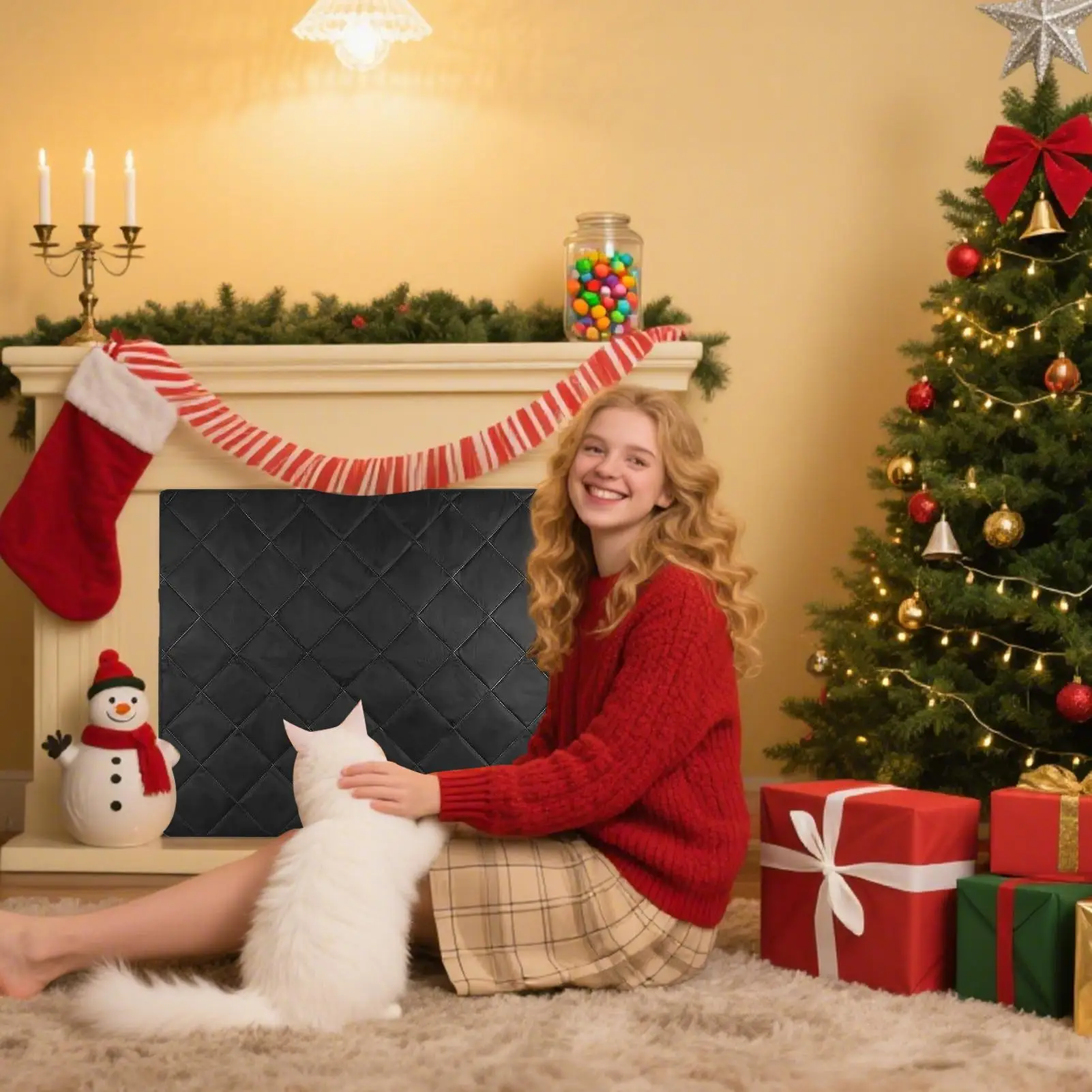 Fireplace Cover Baby Proof Magnetic Fireplace Blocker Heat-Proof Childproof Insulating Guard Shield Protector For Living Room