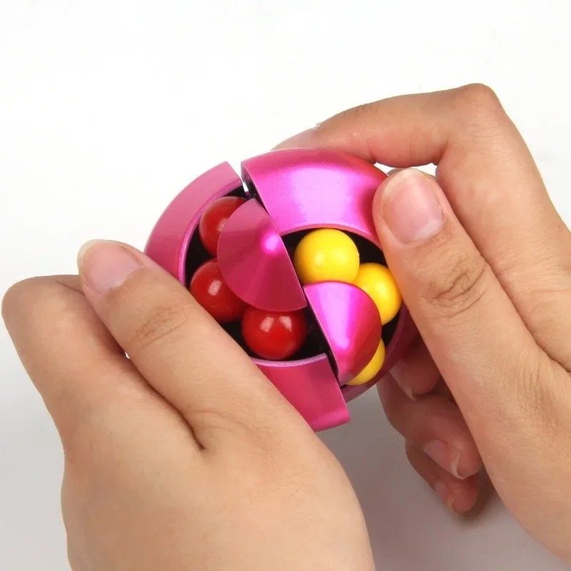 Rotating Magic Bean Fingertip Cube Gyro Adults Stress Relief Spin Bead Puzzle Children Education Game Marble Track Cube Top