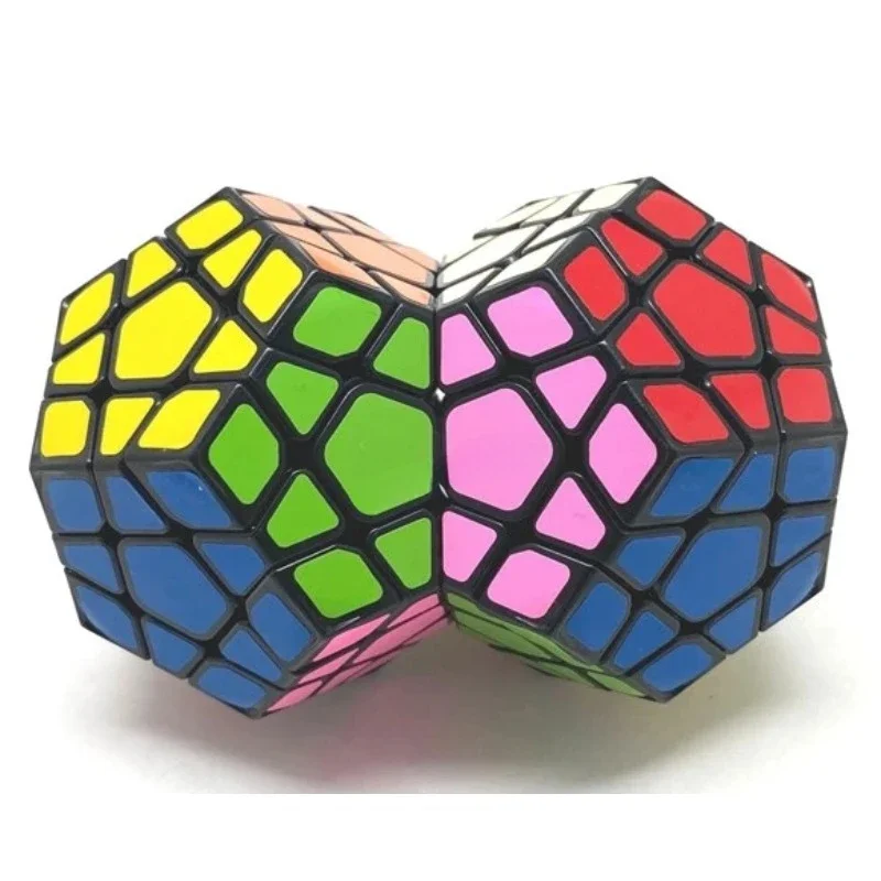 Calvin's Puzzle Double Megaminx 3x3 Cube Stickerless Body (Mod) Triple Megaminx Black Body Children's Educational Toy