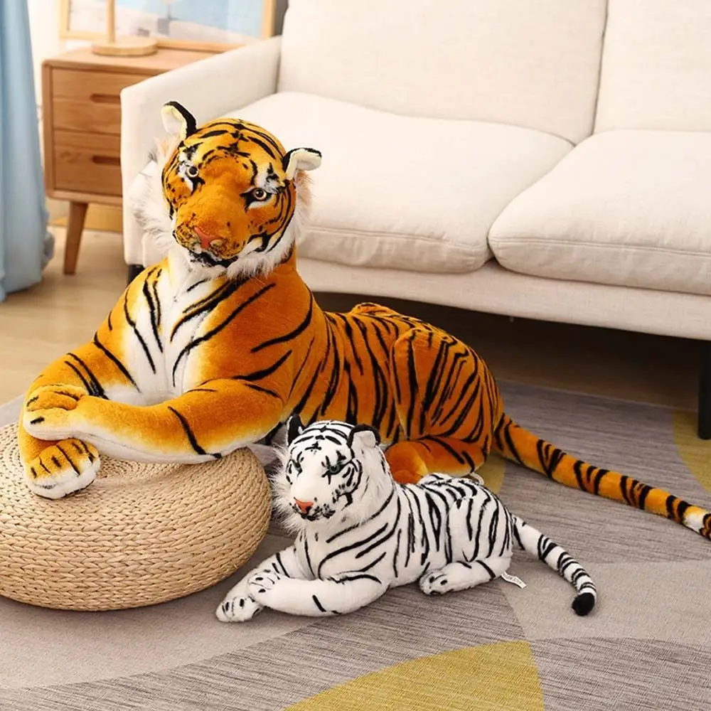 Kids Gifts Wild Animals Jaguar White Tiger Animal Dolls Plush Animal Toy Plush Doll Tiger Stuffed Toys Lifelike Tiger Plush Toy