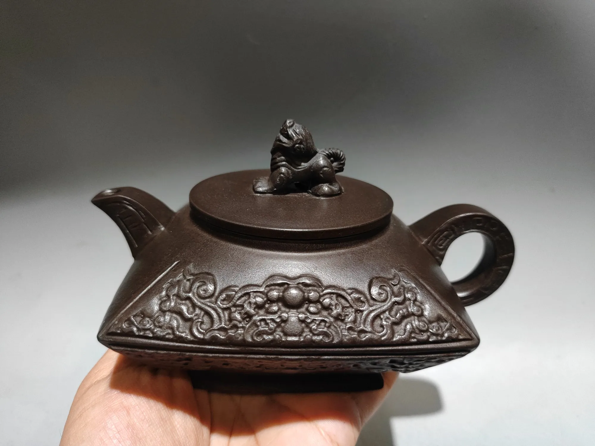 Purple Clay Teapot Raw ore yellow mud Four sided Dragon Pot kettle Teapot Flagon  Tea Ceremony Sample Tea
