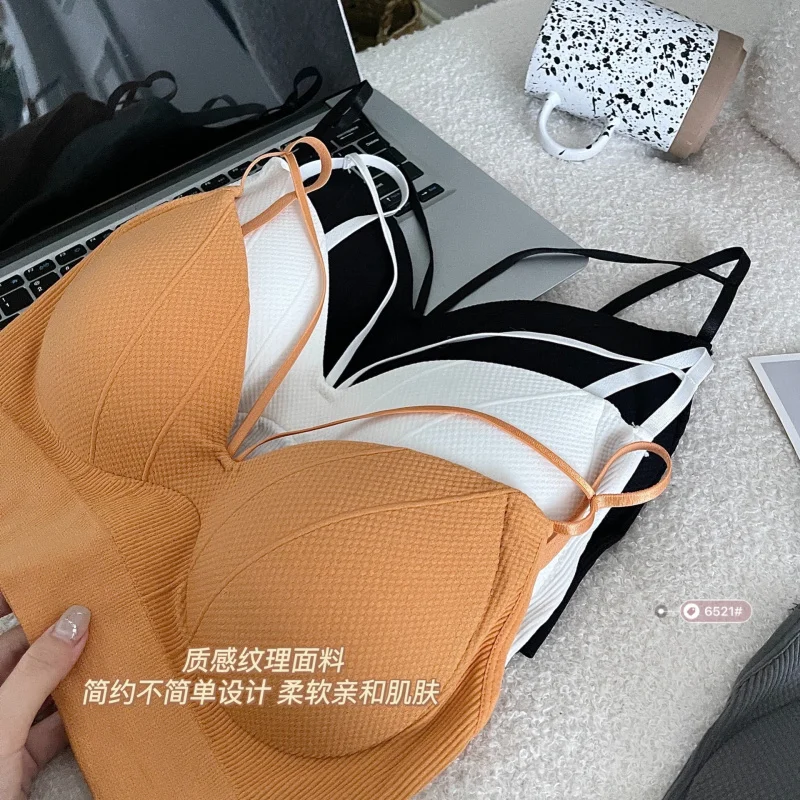 

One-piece fixed sling beautiful back anti-slip comfortable tube top latex cup vest underwear