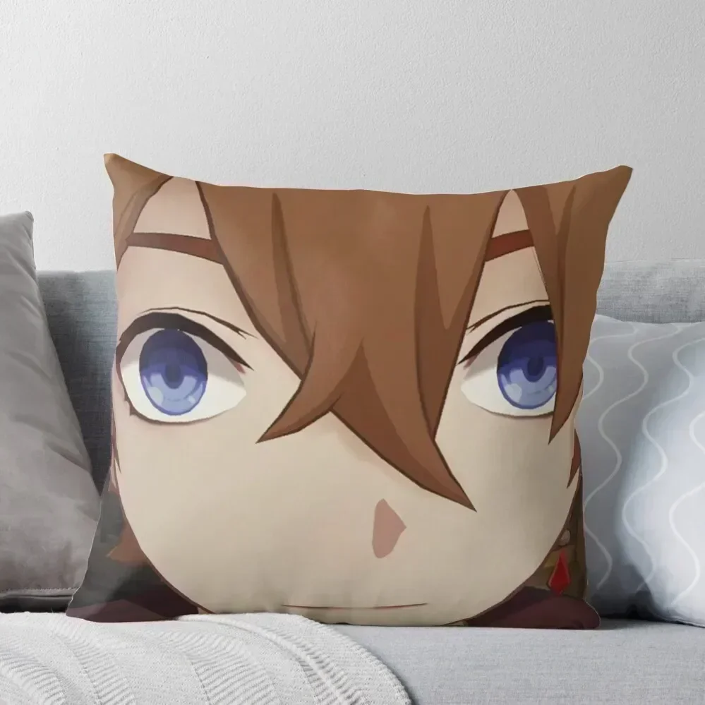 

Childe (Tartaglia) Face Meme Throw Pillow Decorative Sofa Cushion Christmas Cushion For Home Elastic Cover For Sofa pillow