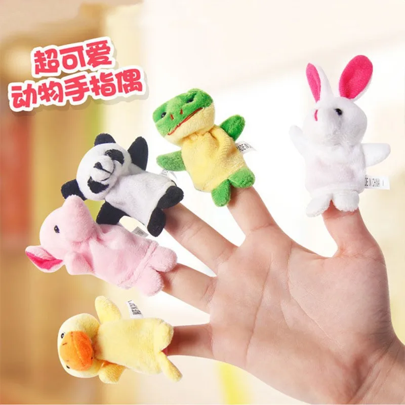 Cartoon Cute Animal Finger Puppet Storytelling burattino a mano peluche giocattoli interattivi bambole bomboniere per bambini divertenti regalo di natale per bambini