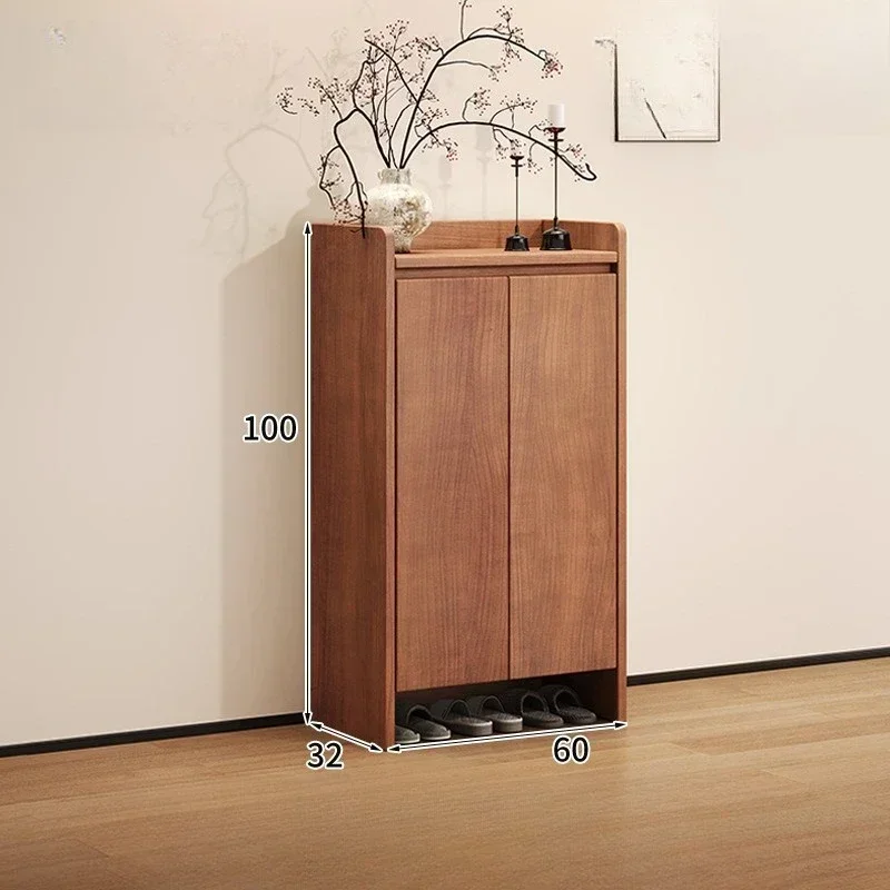 New model Solid wood shoe cabinet New Chinese-style household large-capacity storage porch cabinet dust-proof shoe rack image 6